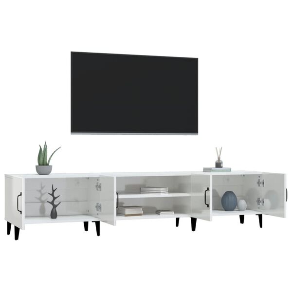 Mobile Porta TV VidaXL - 180x31.5x40 Cm, Legno, Bianco, 4 Ante - Foto 8