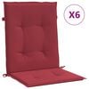 vidaXL Cuscini per Sedia 6 pz Rosso Vino 100x50x3 cm in Tessuto