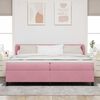 vidaXL Letto a molle con materasso Rosa 200 x 200 cm Velluto