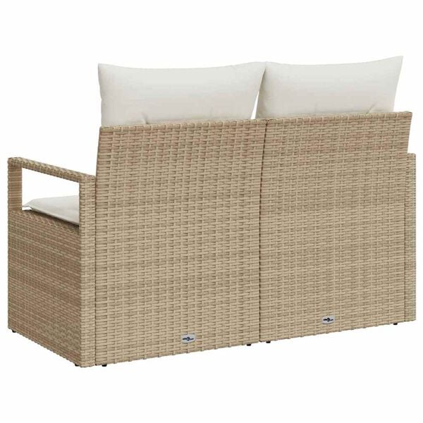 vidaXL Divano da giardino con cuscino 120 x 62 x 69 cm. polyrattan