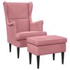 vidaXL Poltrona con Ottomano 2 pz Rosa Velluto