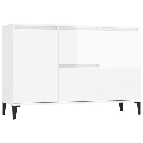 vidaXL Credenza Bianco Lucido 102x35x70 cm in Legno Multistrato