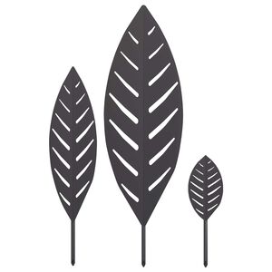 vidaXL Palo da Giardino 3 pz 116,5 x 35 x 3 cm Nero Acciaio