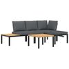 vidaXL Set Divani da Giardino 4 pz con Cuscini in Alluminio Nero