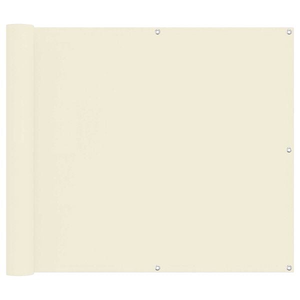 vidaXL Schermo da balcone Crema 100 x 800 cm Tessuto Oxford