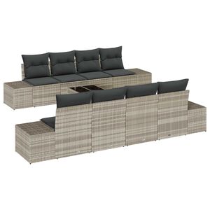 vidaXL Set Divano da Giardino 7 pcs Grigio chiaro polyrattan