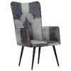 vidaXL Poltrona Wingback Grigia in Vera Pelle