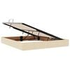 vidaXL Letto con contenitore e LED con led Crema 160 x 200 cm Tessuto