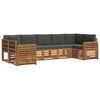 vidaXL Set divani 7 pcs Naturale e Antracite Legno di Acacia Massello