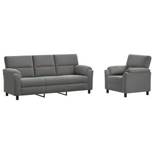 vidaXL Set di divani 2 pcs Grigio Scuro Velluto