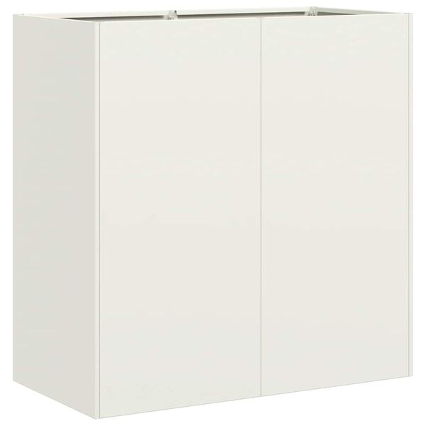 vidaXL Fioriera Bianca 80x40x80 cm in Acciaio Laminato a Freddo