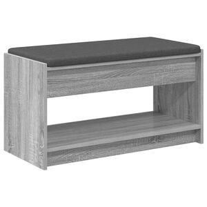 vidaXL Panca per ingresso con cuscino Sonoma grigia 83 x 38 x 45 cm