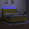 vidaXL Letto a Molle con Materasso e LED Verde 180x200 cm in Tessuto