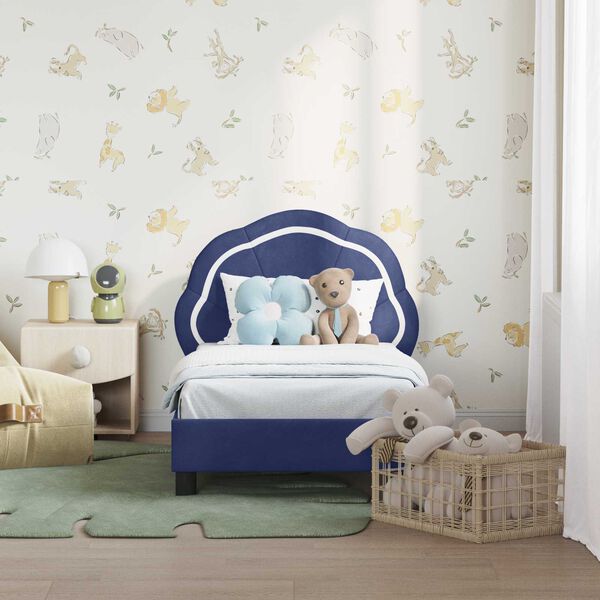 vidaXL Struttura letto per bambini con testata Blu Polizia 70 x 140 cm