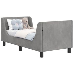 vidaXL Struttura letto per bambini con testata Grigio Chiaro Velluto