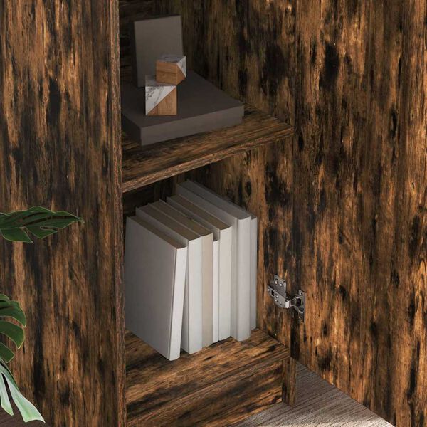 vidaXL Highboard Rovere fumo 35 x 39 x 168 cm Legno multistrato