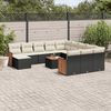 vidaXL Set Divani da Giardino 13pz con Cuscini Nero in Polyrattan