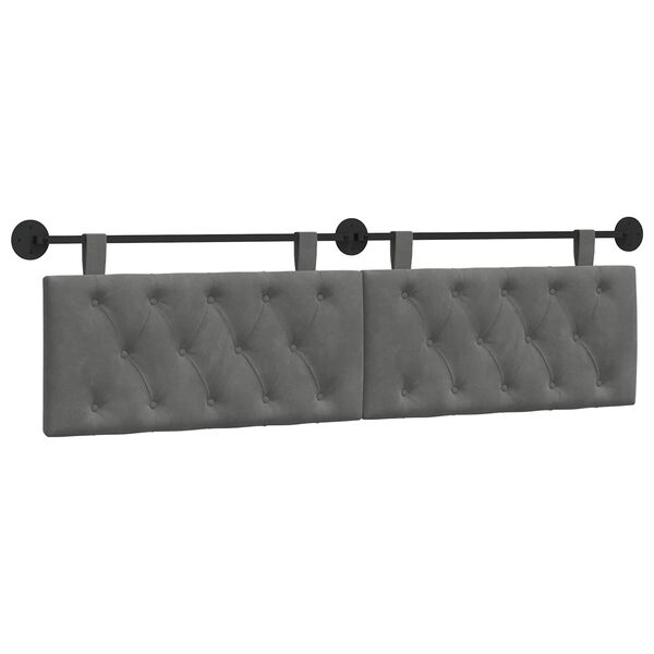 vidaXL Testata appesa Grigio scuro 190 x 55 x 7 cm Velluto