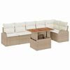 vidaXL Set Divano da Giardino 7 pz Beige Poly Rattan
