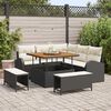vidaXL Set Divano da Giardino con cuscino 8 pcs Nero polyrattan