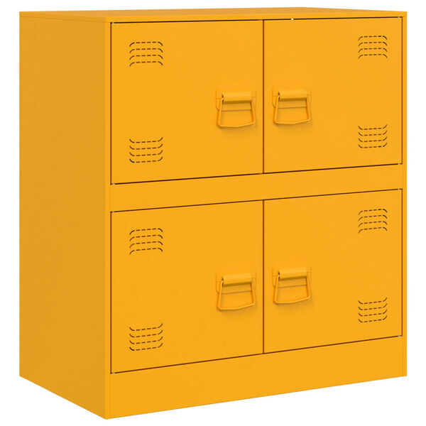 vidaXL Credenza Giallo Senape 67x39x73 cm in Acciaio