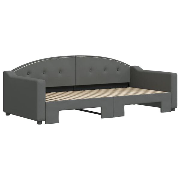 vidaXL Divano Letto con Letto Estraibile Grigio Scuro 90x190cm Tessuto