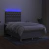 vidaXL Letto a Molle Materasso e LED Grigio Chiaro 120x200 cm Tessuto