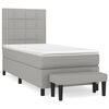 vidaXL Giroletto a Molle con Materasso Grigio Chiaro 90x200 cm Tessuto
