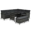 vidaXL Set Divani da Giardino 3 pz con Cuscini in Polyrattan Grigio