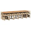 vidaXL Set da Pranzo da Giardino 17 pz con Cuscini Beige in Polyrattan