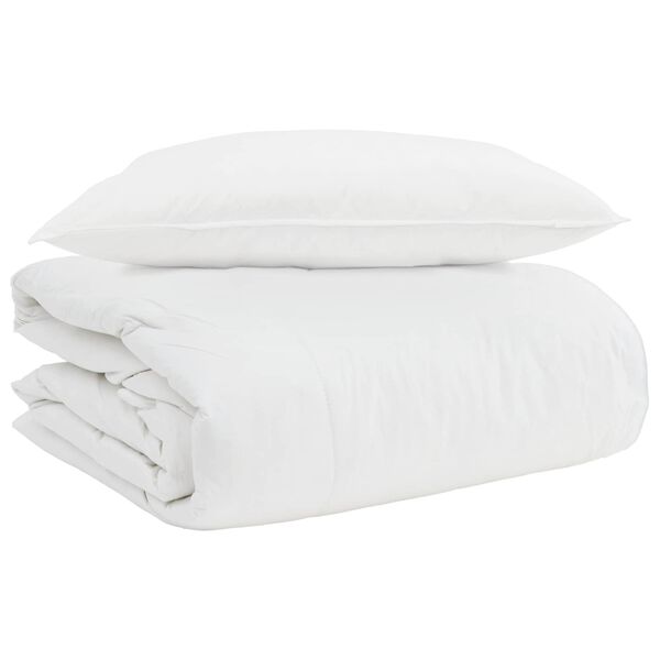 vidaXL Duvet 2-in-1 con cuscino 2 pcs Bianco Piuma d'anatra