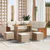 vidaXL Set Divano da Giardino 9 pcs Beige e Crema polyrattan