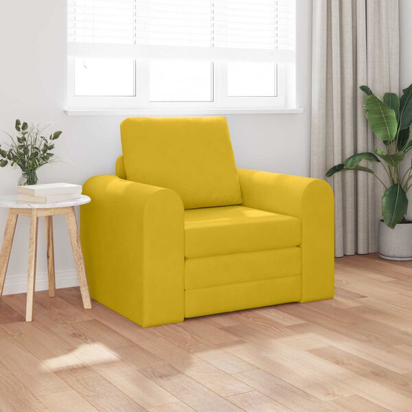 vidaXL Divano letto Giallo 98 x 71 x 83 cm Velluto