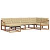 vidaXL Set di divani da esterno con cuscino 6 pcs Naturale e Beige