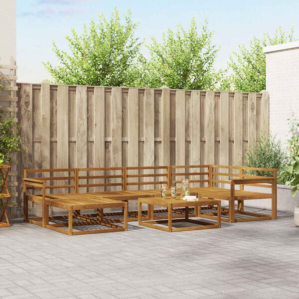 vidaXL Set di divani da esterno 7 pcs Naturale