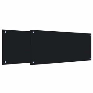vidaXL Schienale da cucina 2 pz Nero 90 x 40 cm vetro temperato