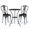 vidaXL Set da Bistrot 3 pz in Alluminio Pressofuso Nero