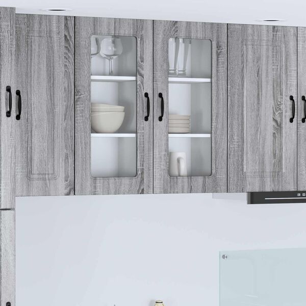 vidaXL Mobile da cucina Kalmar 2 pcs Grigio Sonoma 40 x 31 x 80 cm