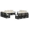 vidaXL Set Divano da Giardino 12 pz 12-Posti Nero polyrattan