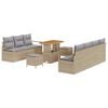 vidaXL Set Divano da Giardino 10 pz Beige polyrattan