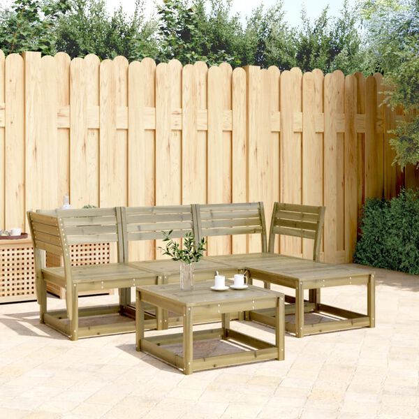 vidaXL Set Salotto da Giardino 4 pz in Legno Impregnato di Pino