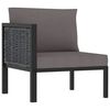 vidaXL Divano ad Angolo Modulare Bracciolo Destro Polyrattan Antracite