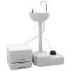 vidaXL Toilette da Campeggio 2 pcs Grigio e Bianco