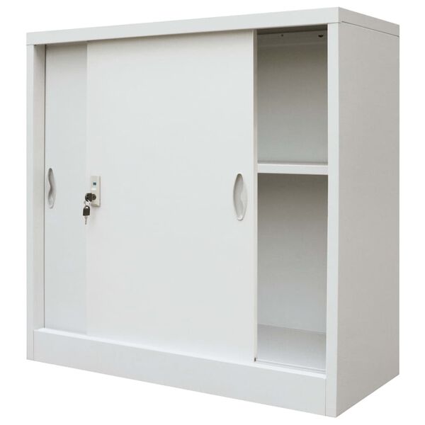 vidaXL Armadio per Ufficio Porte Scorrevoli Metallo 90x40x90 cm Grigio