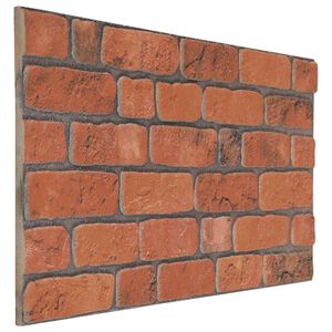 vidaXL Pannelli da parete 10 pz 100 x 50 cm Terracotta Schiuma EPS