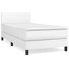 vidaXL Giroletto a Molle con Materasso Bianco 90x190 cm in Similpelle
