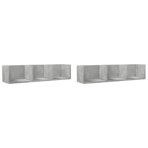 vidaXL Mobili Parete 2 pz Grigio Cemento 75x18x16,5 cm in Multistrato