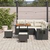 vidaXL Set Divano da Giardino 9 pcs Nero e Crema polyrattan