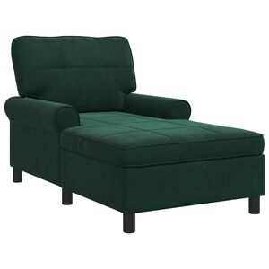 vidaXL Chaise Lounge con cuscino Verde Scuro 91 x 157 x 91 cm Velluto