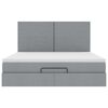 vidaXL Struttura Letto Pouf con Materasso 180x200 cm in Tessuto